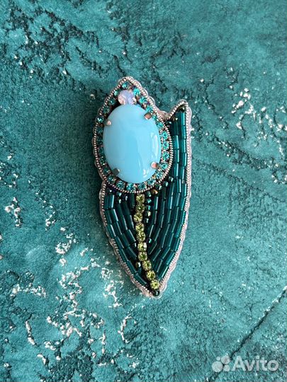 Брошь тюльпан ручной работы