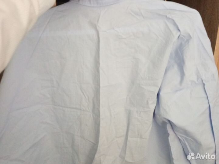 Рубашка мужская голубая однотонная