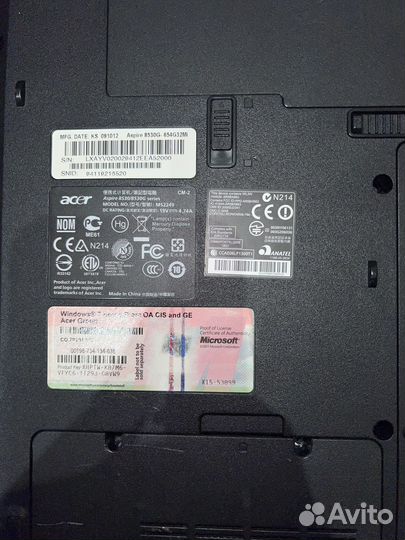 Ноутбук acer на запчасти