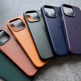 Чехол Leather Case для Apple iPhone 15/15 Pro/15Pr