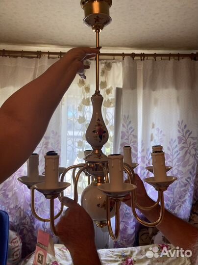 Антикварная люстра производства Польша
