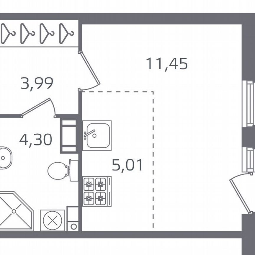 Квартира-студия, 27,1 м², 5/10 эт.