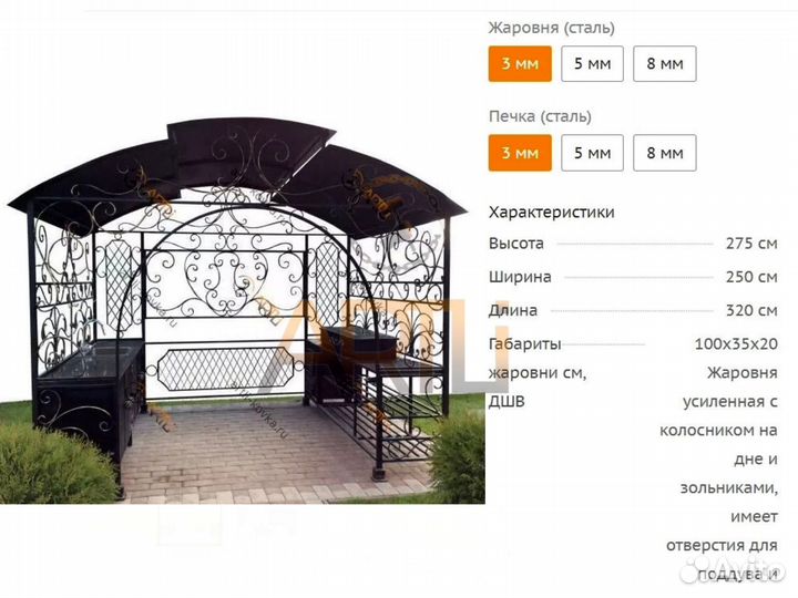 Мангал с крышей 