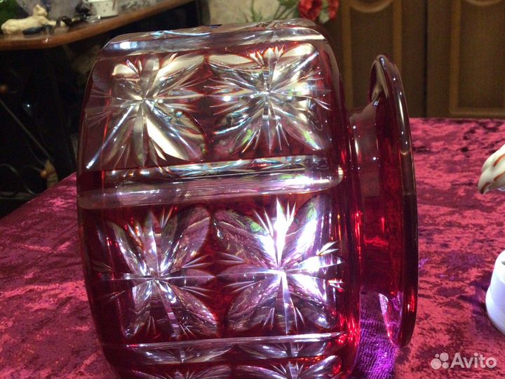 Ваза цветной хрусталь Германия 50 х годов