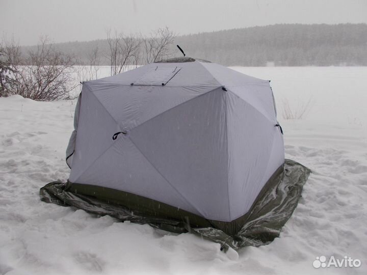 Палатка Куб 2,50-190 3-сл +дымоход Уралзонт