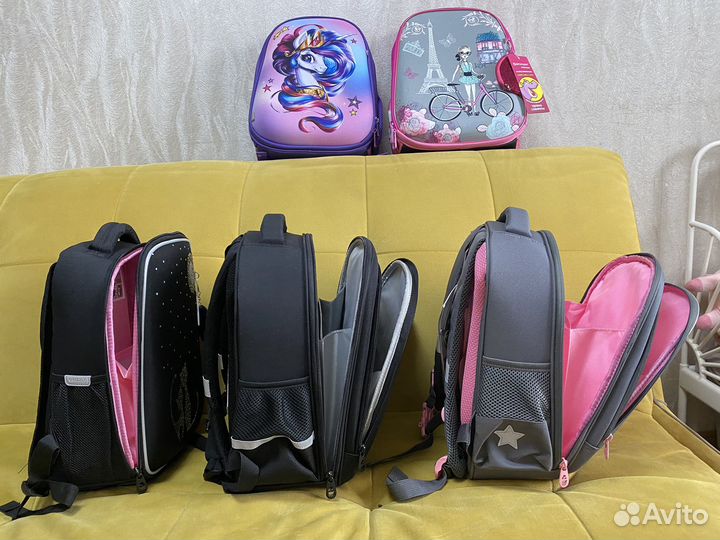 Рюкзак школьный для девочки grizzly новый