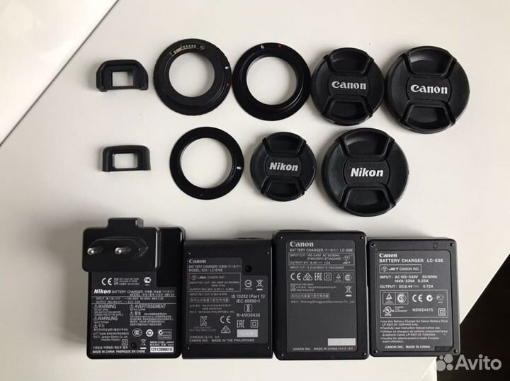 Крышки, наглазники, адаптеры, зарядки