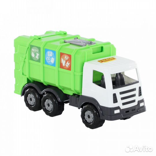 Машинка Мусоровоз Престиж зелёный Полесье 73211