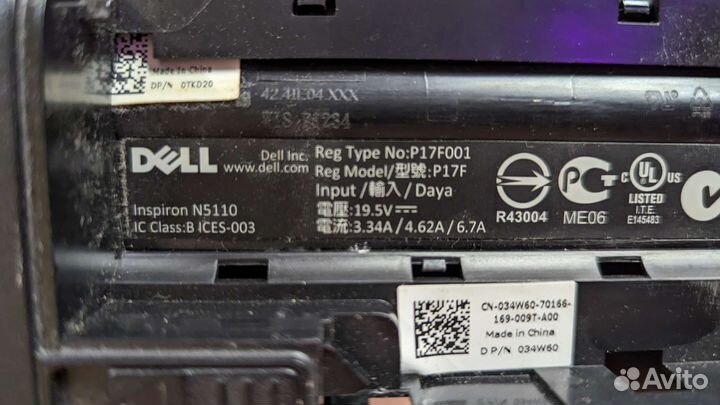 Dell Inspiron n5110 материнская плата не вкл