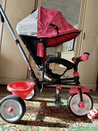 Велосипед трехколесный розовый Kreiss