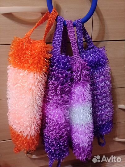 Мочалки ручной вязки