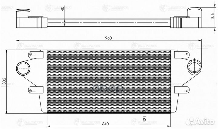 Онв (радиатор интеркулера) для а/м газ 3308, 33