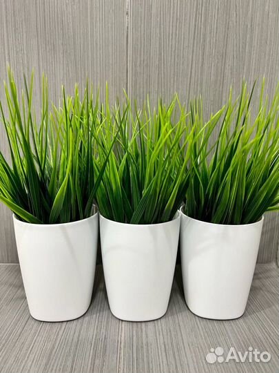 Искусственная трава в горшке Осока, цветы