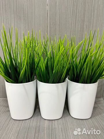 Искусственная трава в горшке Осока, цветы