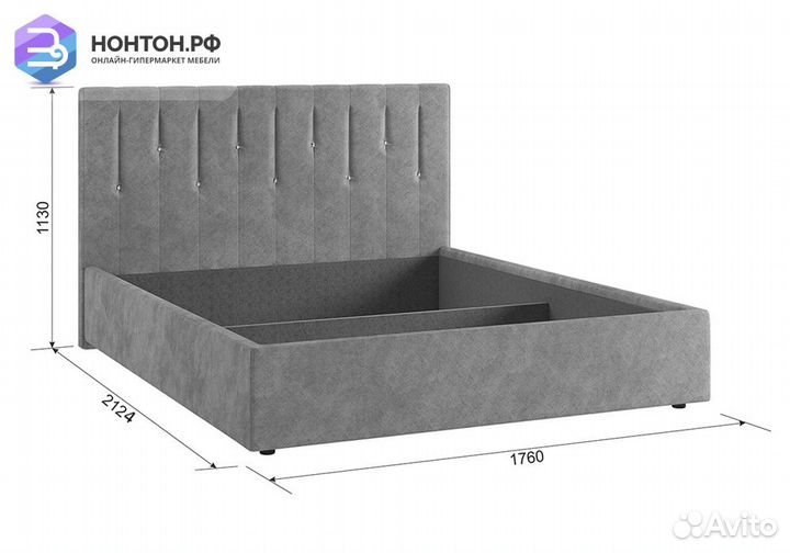 Кровать Кристи 2 1.6 м светло-синяя