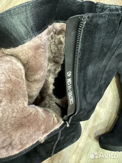 Зимние замшевые сапоги