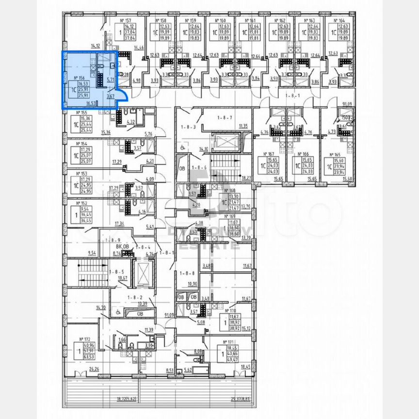 Апартаменты-студия, 25,9 м², 8/8 эт.