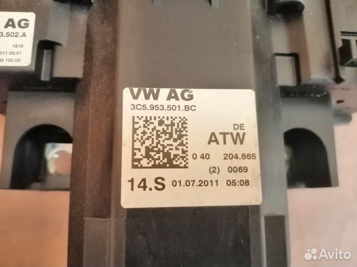 Переключатель подрулевой в сборе passat 2011-2015