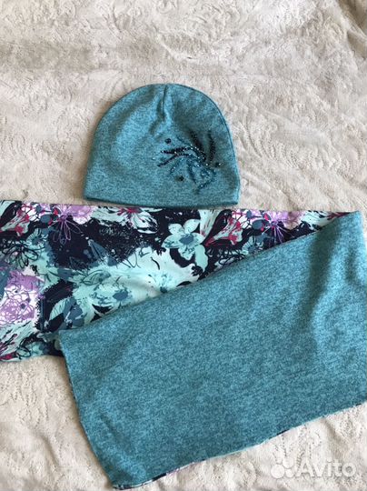 Комплект шапка и шарф на весну