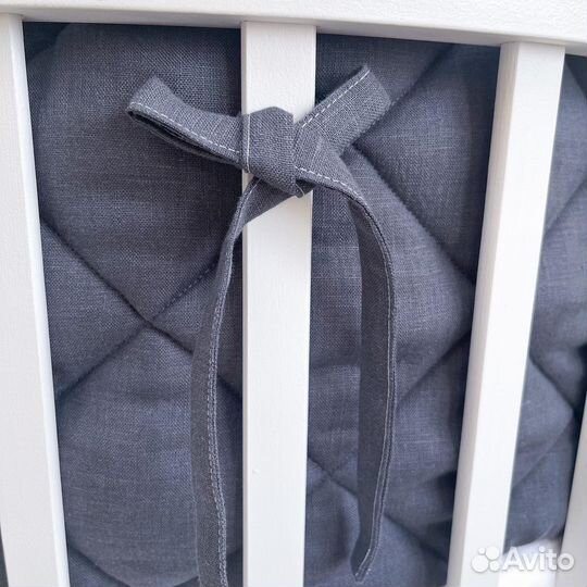 Бортики в детскую кроватку лен