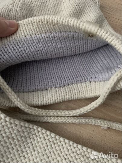 Комплект шапка и снуд из шерсти мериноса ог52