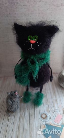 Кот, игрушка вязаная, подарок