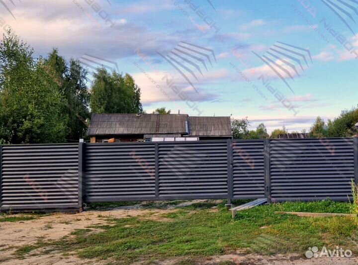 Забор жалюзи горизонтальный