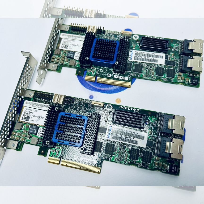 [4SATA] Контроллер Adaptec 6805 + Кабели Лот 4sata