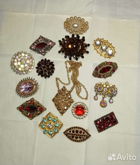 Брошь, кулон СССР, Чехословакии, шикарные