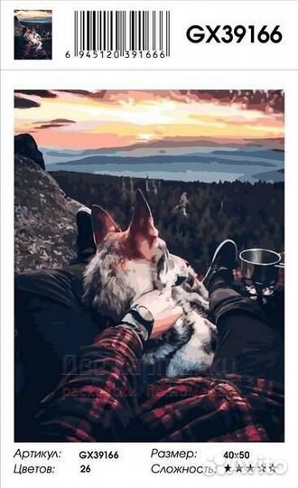 Картина по номерам 40x50 Парень с псом на вершине