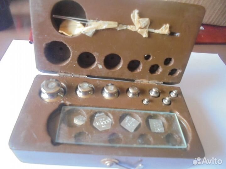 Винтаж Набор гирь+пинцет оригин короб миз СССР