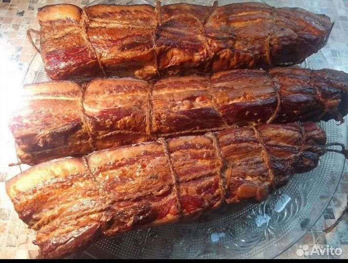 Грудинка горячего копчения, куры, ребра, рулька