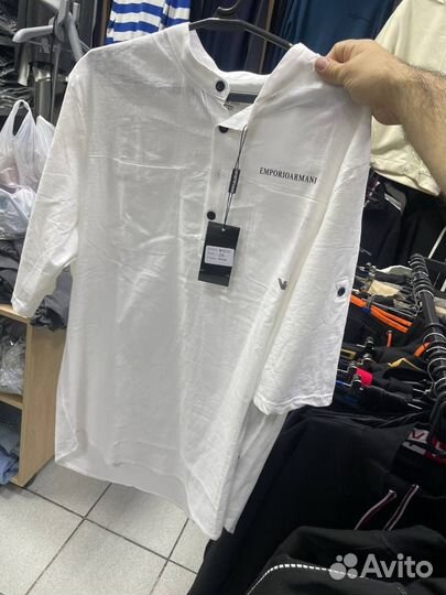 Рубашка armani льняная