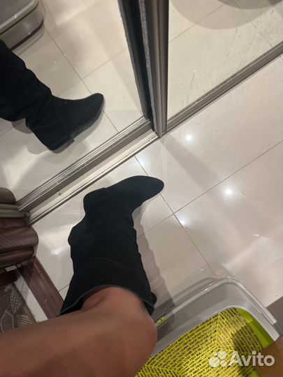 Сапоги осенние высокие. Натуральная замша