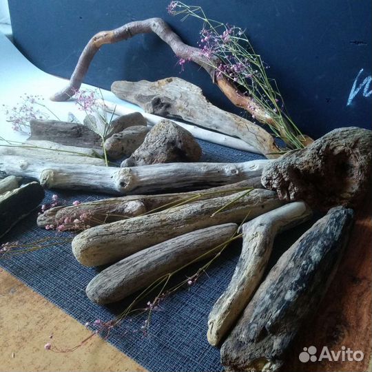 Дрифтвуд набор из 24 коряг. Размер 10-46 см.Лот98