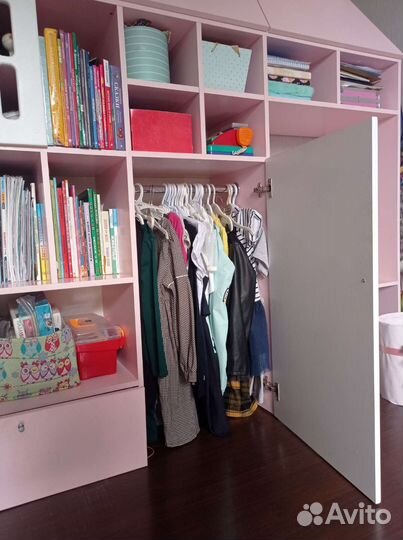 Шкаф домик мебель для детской девочки стеллаж