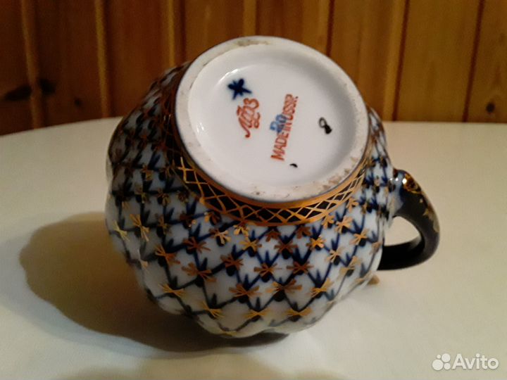 Сливочник сервиз кобальтовая сетка лфз