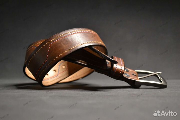 Мужской кожаный ремень ручной работы