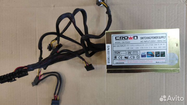 Блок питания: crown model:CM-PC450w