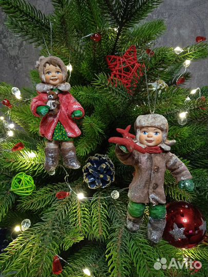 Ёлочные ватные игрушки 