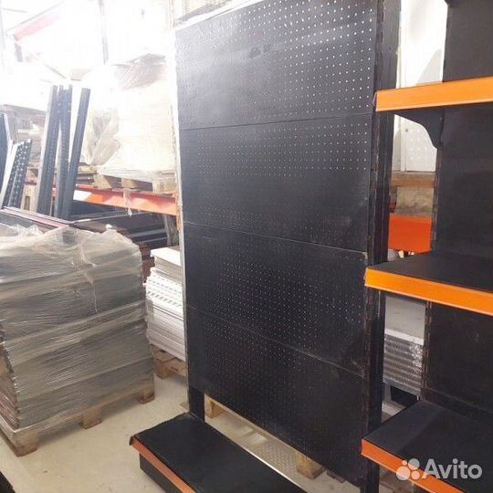 Стеллаж торг. прф прист. осн.+2 полки, черный