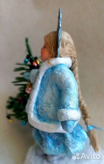 Ватная ёлочная игрушка Снегурочка
