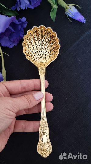 Ложка для сахарной пудры. Серебро. Антиквариат