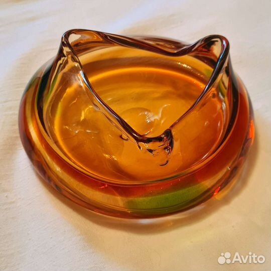 Пепельница, цветное стекло, Чехословакия, винтаж