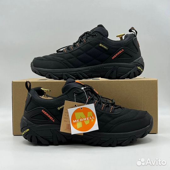 Кроссовки термо merrell black без шнурков 41-45