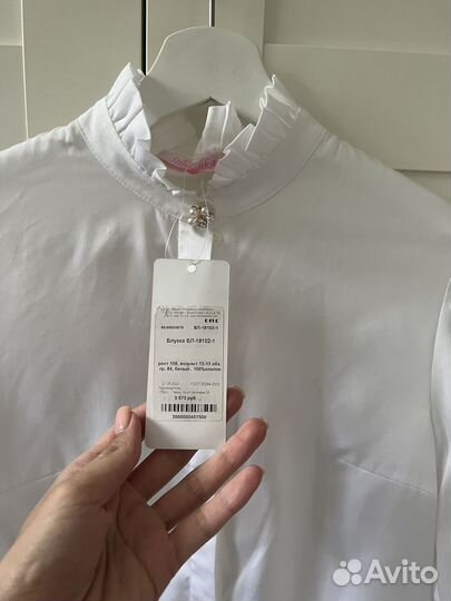 Блузка, рубашка для девочки школьная 158