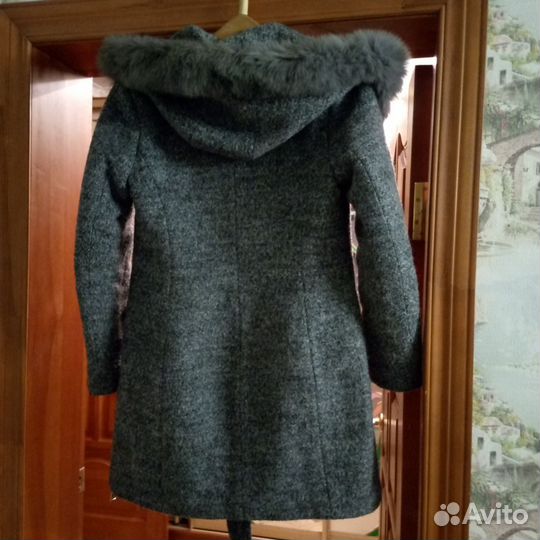 Стеганое пальто теплое