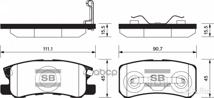 Колодки тормозные задние sangsin brake SP2076