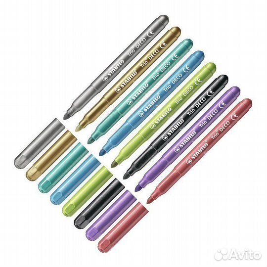 Stabilo новые фломастеры металлизированные trio de