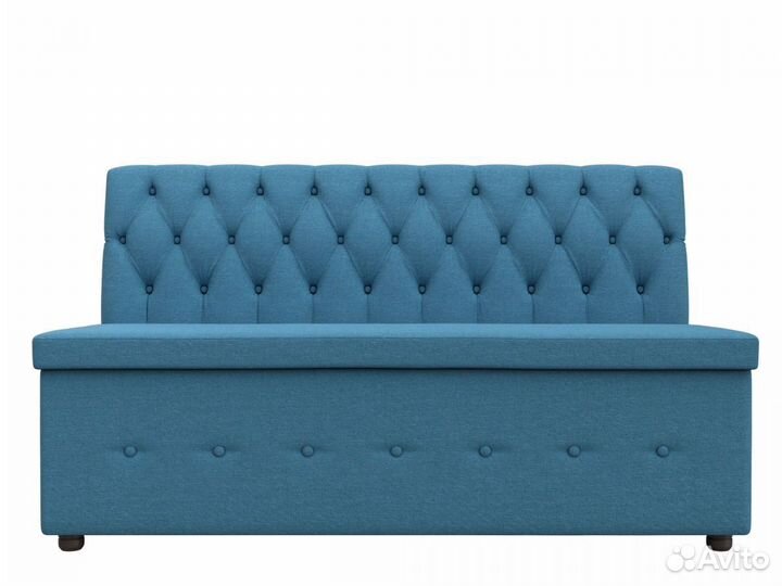 Диван кухонный прямой Вента, рогожка, амур голубой